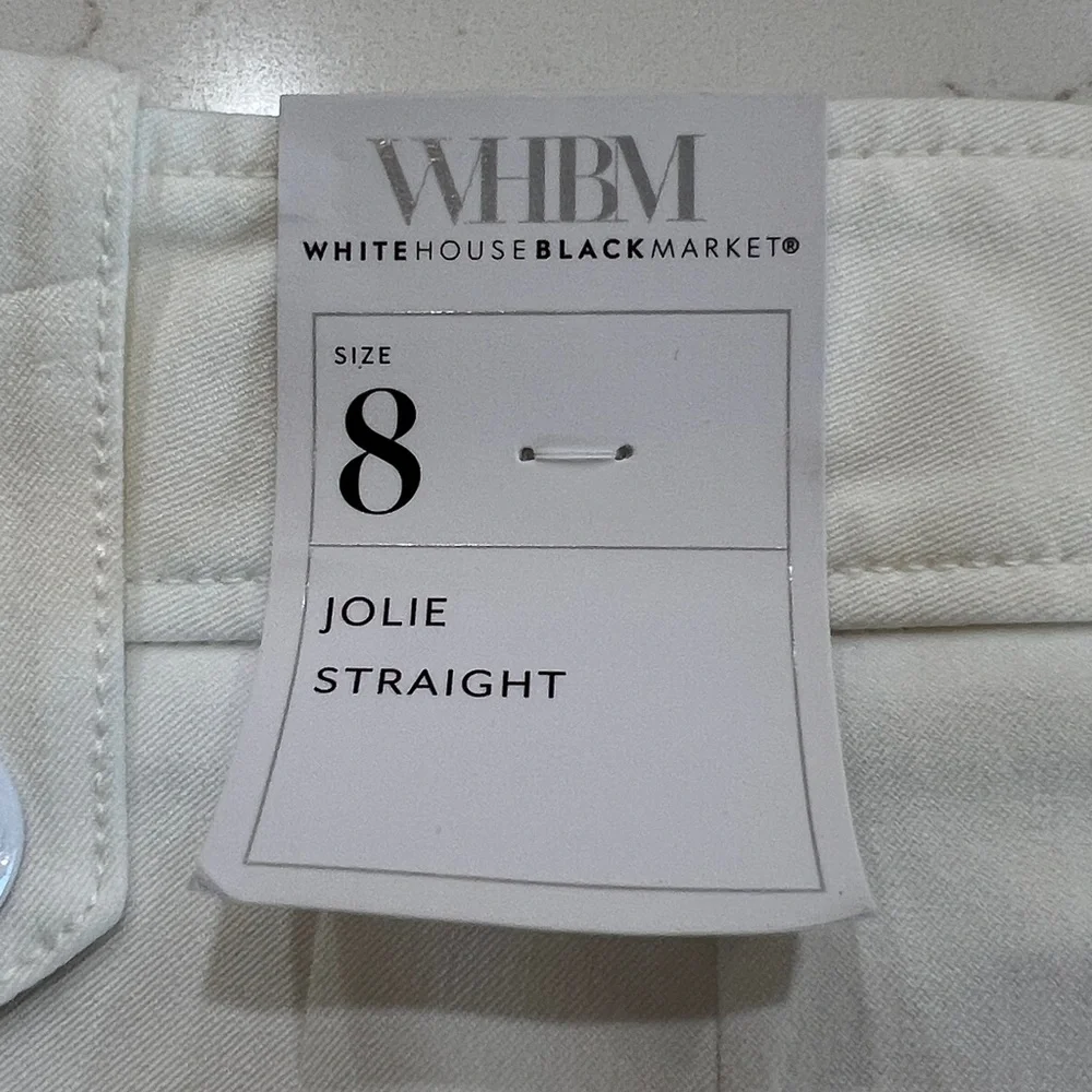 White House Black Market Jolie Novelty Button Straight Pants NWT Size 8R - Picture 10 of 13